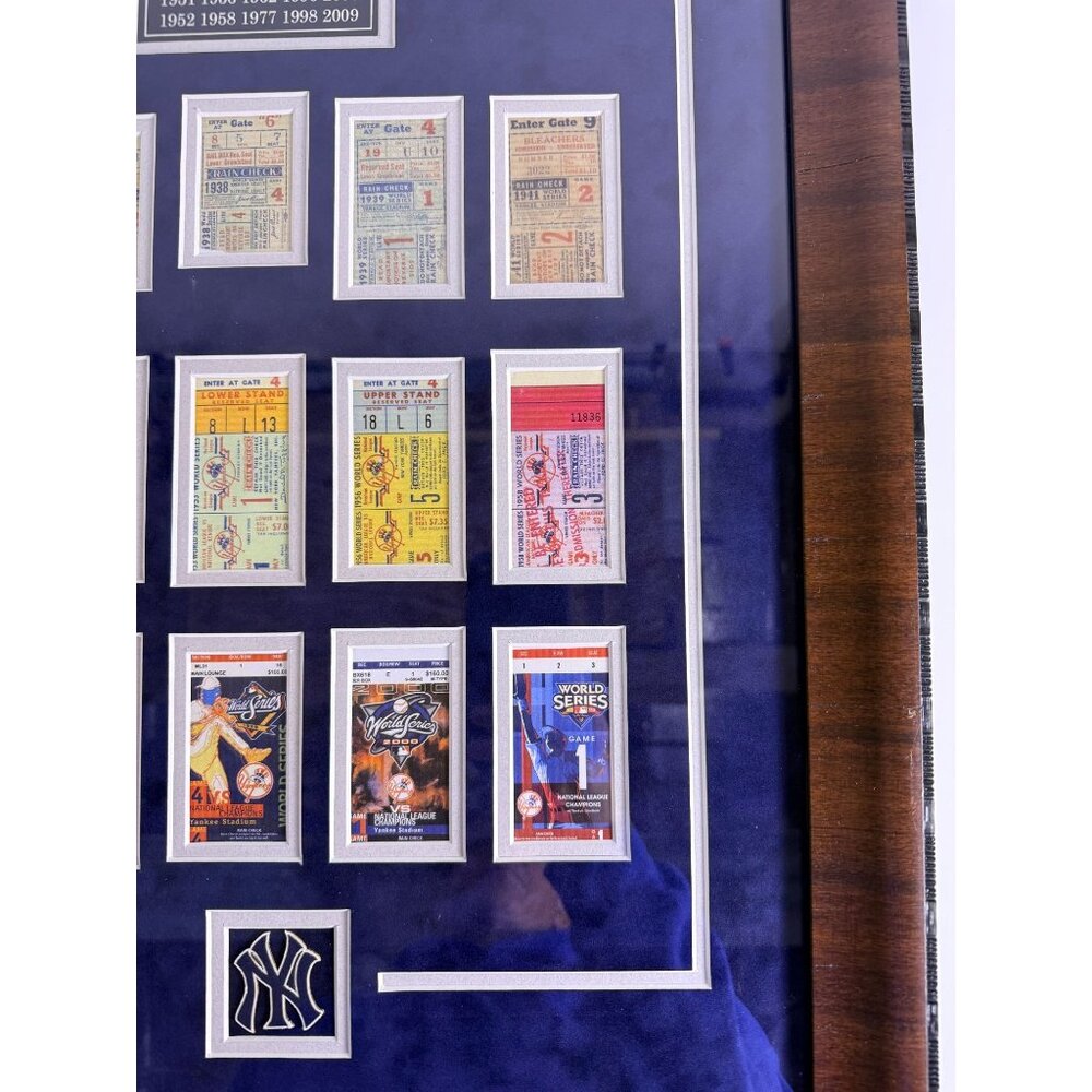 New York Yankees 27 World Championships Ticket Stubs Framed Display MLB 31x24 - Picture 5 of 9